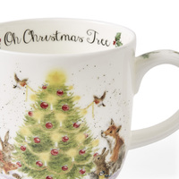 Wrendale Designs By Royal Worcester Christmas Mug and Coaster - Oh Christmas Tree