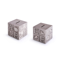 Whitehill Baby - Money Box - Alphabet Cube Pewter Effect