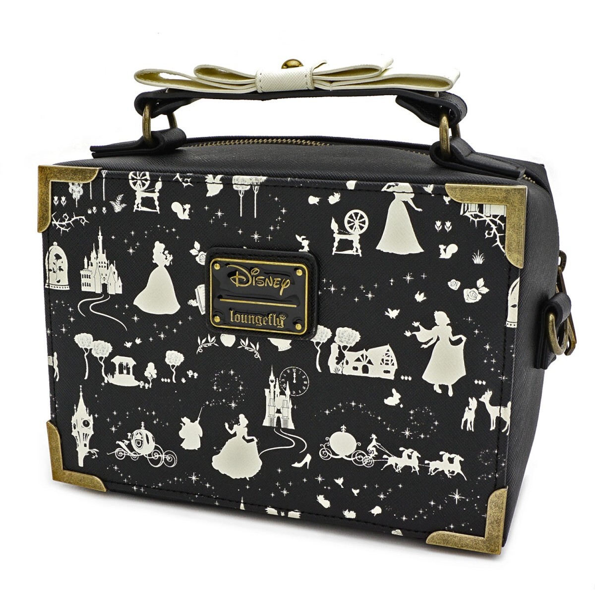 Loungefly Disney Princess Black And White Multi Princess Crossbody bag