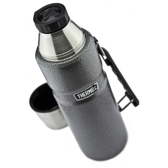 Thermos Stainless King Flask, Matt Black, 1.2 L