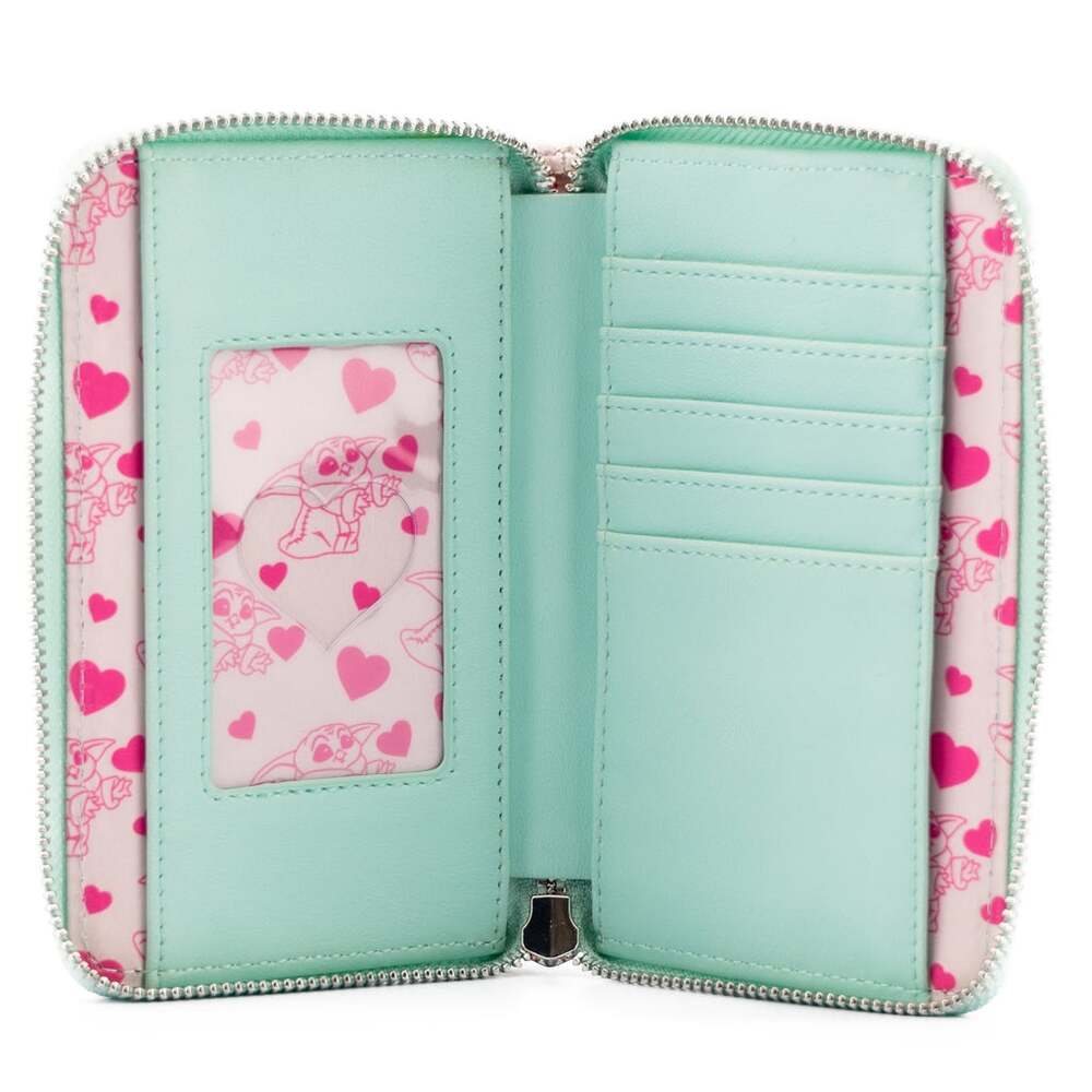 Loungefly Star Wars: The Mandalorian Grogu Valentines Zip Around Wallet