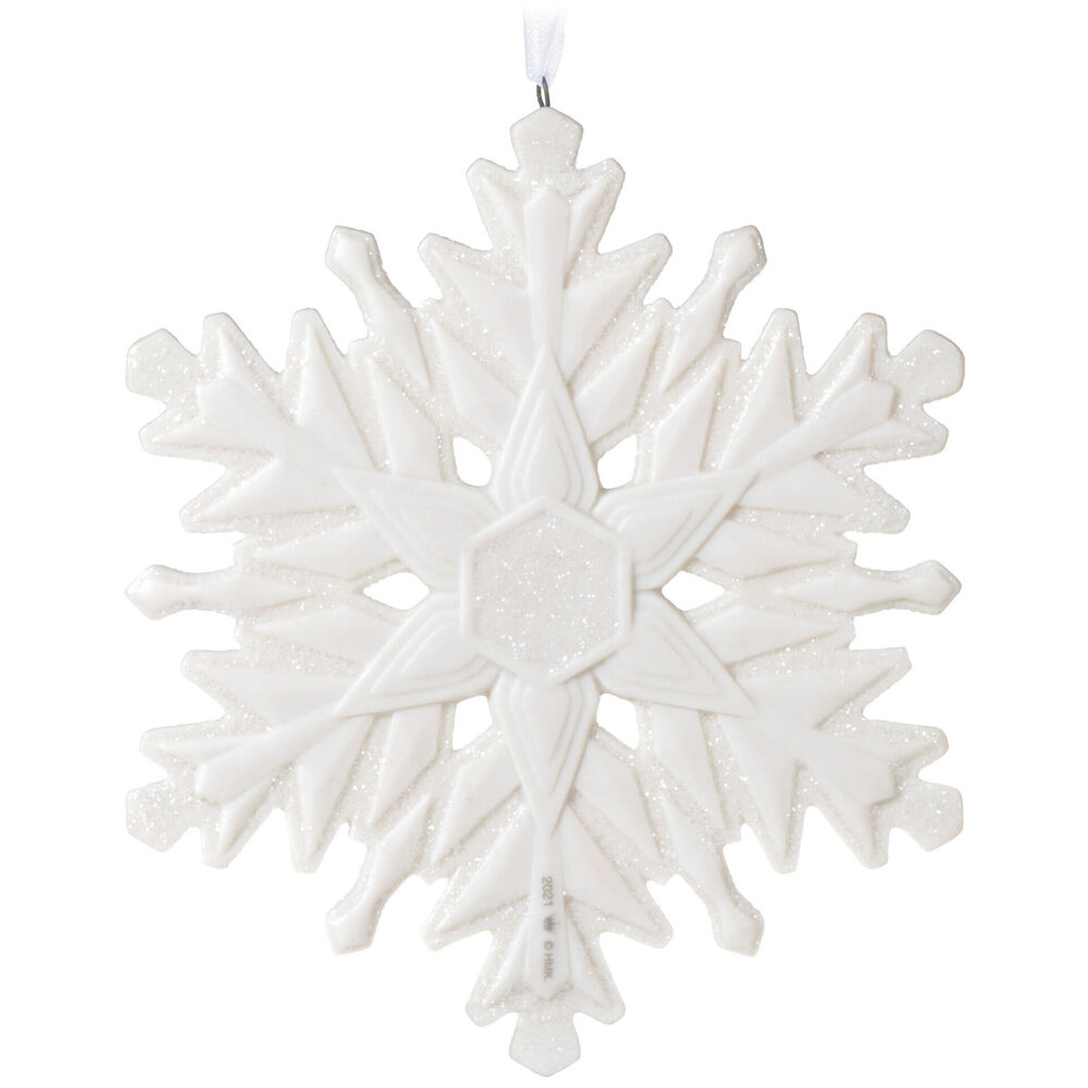 Porcelain Snowflake Hallmark Keepsake Christmas Ornament 2018 Year Dated 