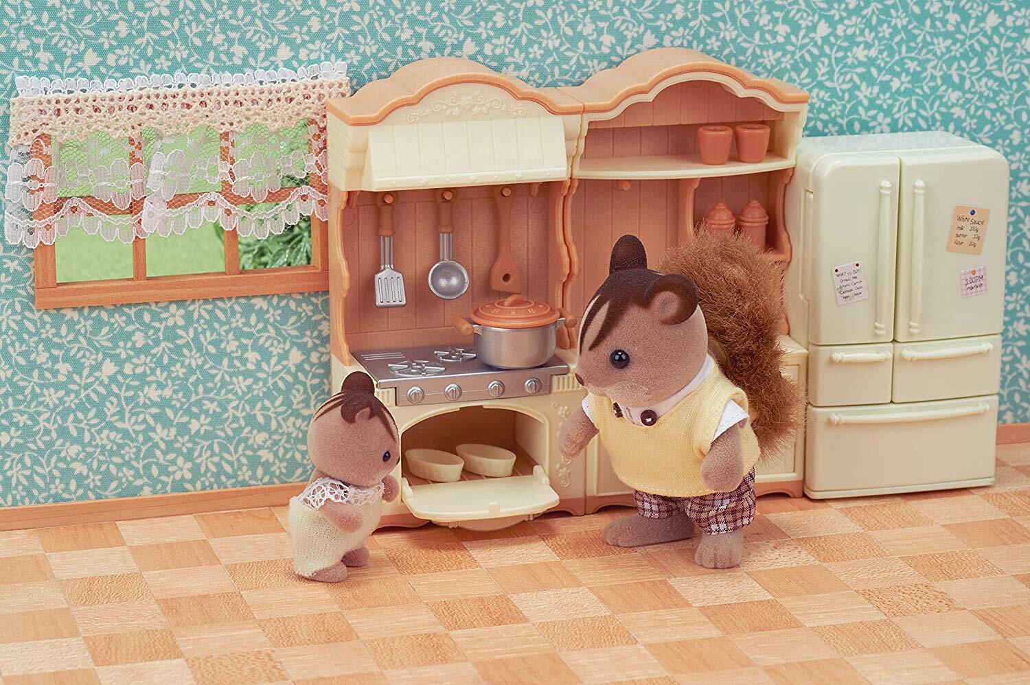 sylvanian families kitchen stove sink and counter set