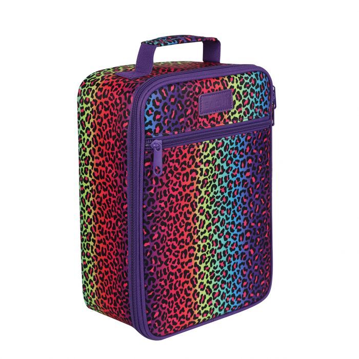 Sachi Insulated Kids Lunch Tote Rainbow Leopard