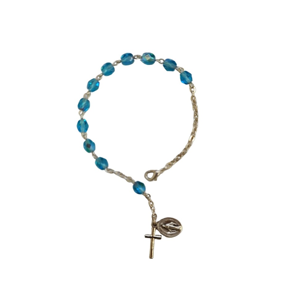 Roman Inc Birthstone Rosary Bracelet - March