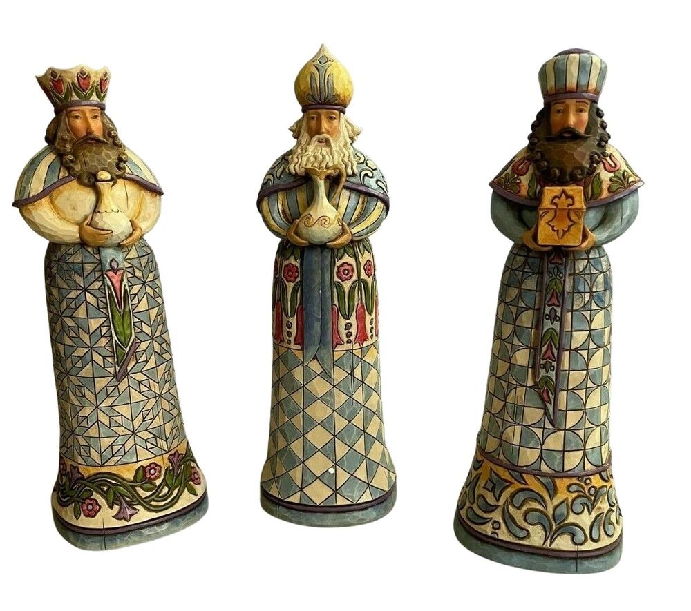 Jim Shore Heartwood Creek Nativity Wisemen Blue Set of 3