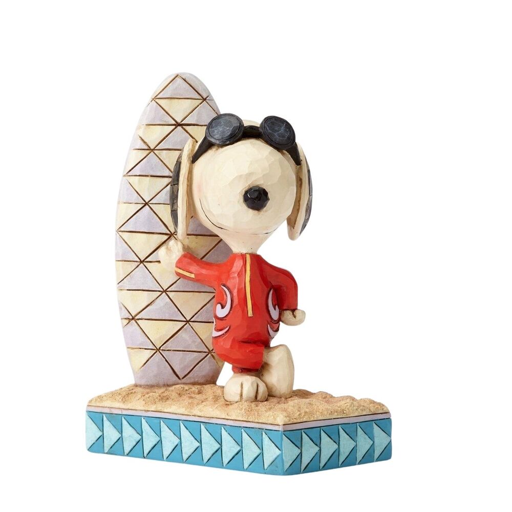 Jim Shore Peanuts Collection - Joe Cool Snoopy with Surfboard - Surf's Up