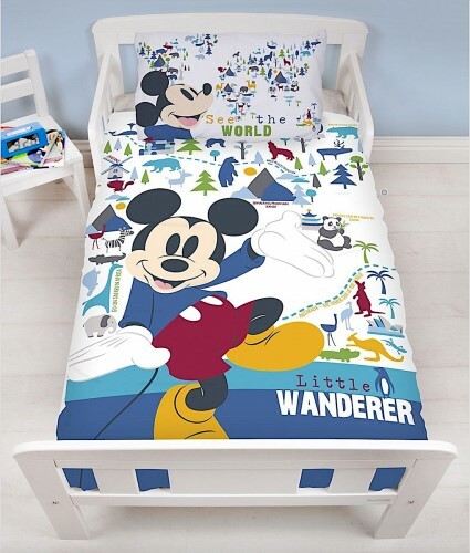 Disney Mickey Mouse Quilt Cover Set Cot Little Wanderer