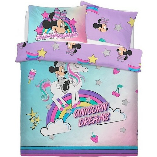 Disney Minnie Mouse Quilt Cover Set Double Unicorn Dreams