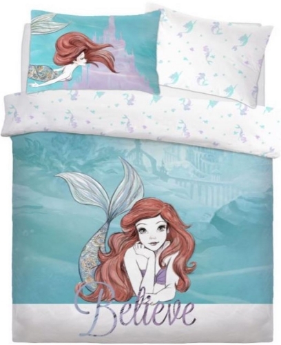 Disney The Little Mermaid Quilt Cover Set Double Ariel Believe