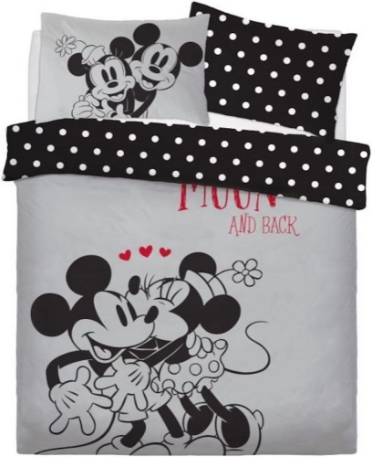 Disney Minnie Mickey Mouse Quilt Cover Set Double Love You