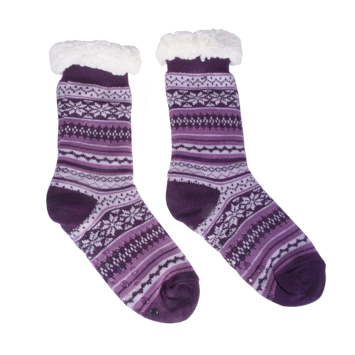 Slumbies Sherpa Lined Socks Purple