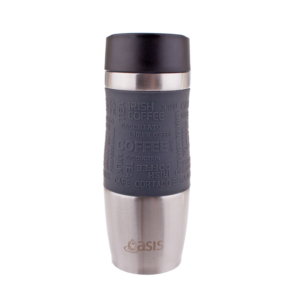 Oasis Cafe Insulated Leakproof Travel Coffee Cup 380ml Charcoal Grey