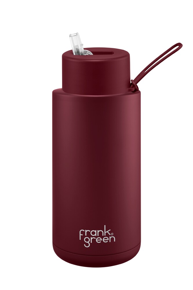 Frank Green Ceramic Reusable Bottle With Straw Lid 1L (34oz) Blushed