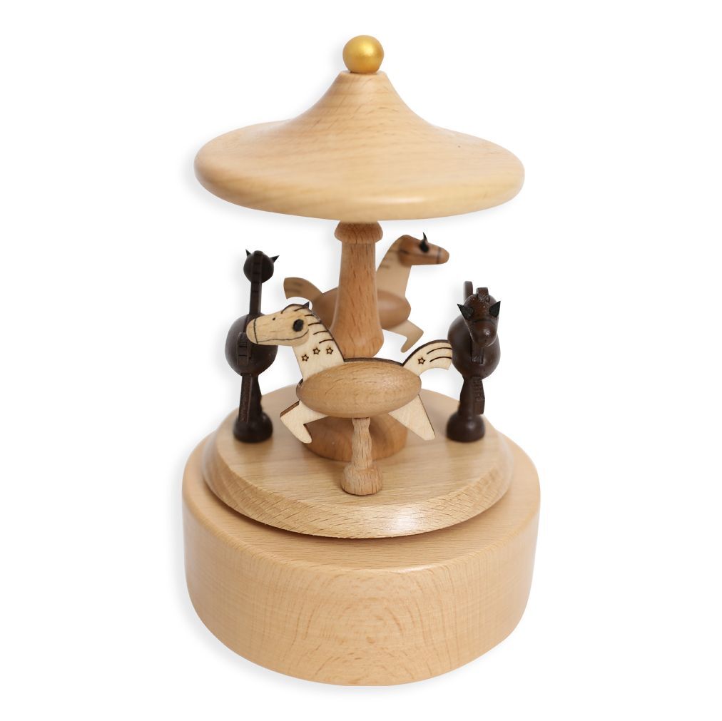 Baby Carousel Wooden Music Box by Splosh