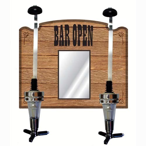 2 Bottle Wall Mounted Spirit Dispenser With Mirror 2 x 30ml Measures BO2BOT