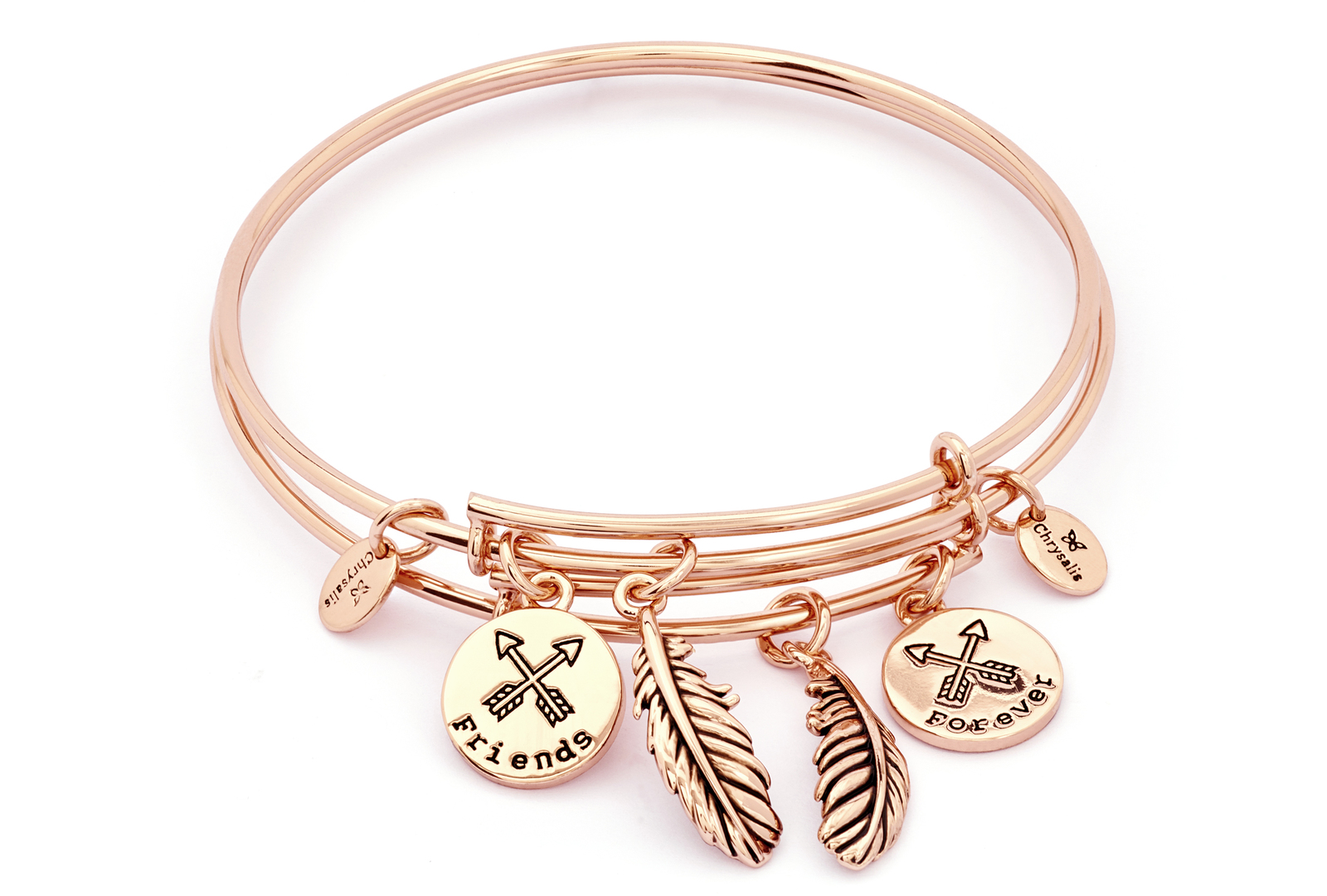 Chrysalis Two of a Kind Collection Forever Friends Expandable Bangle Rose Gold