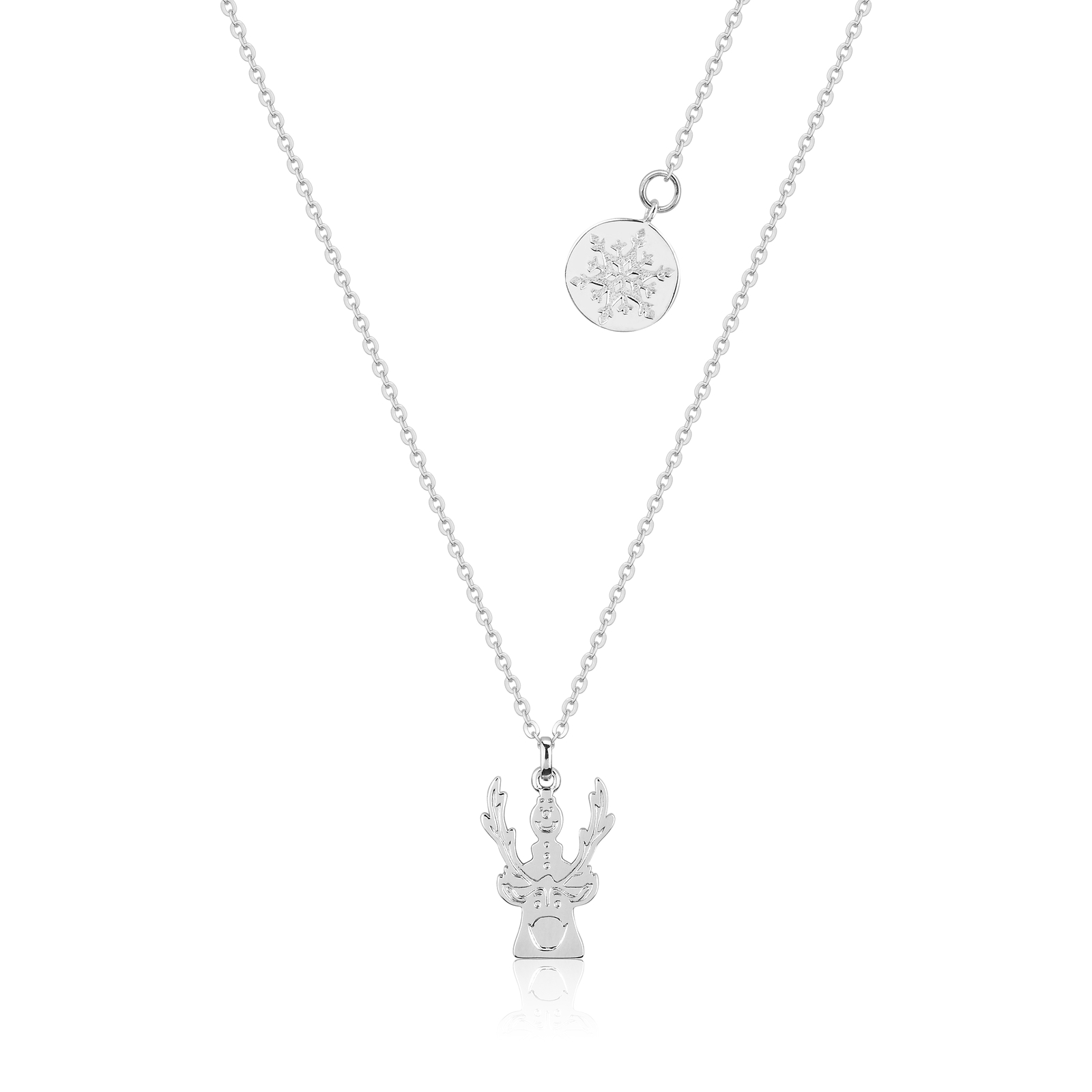 Disney Silver-Tone Frozen 2 Blue Crystal Snowflake Pendant Necklace in  Silver Plate - Macy's