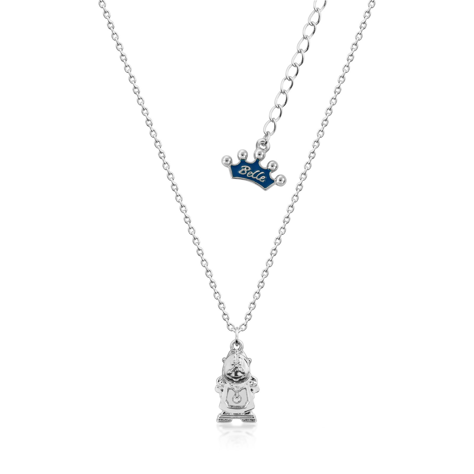 Disney Couture Cogsworth Necklace Junior White Gold