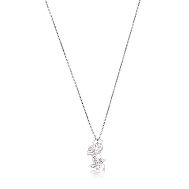 Disney Couture Kingdom Junior Pinocchio Jiminy Cricket Outline Necklace