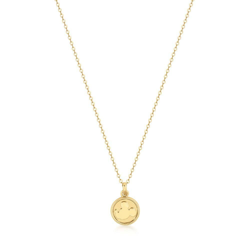 Mickey mouse gold necklace discount