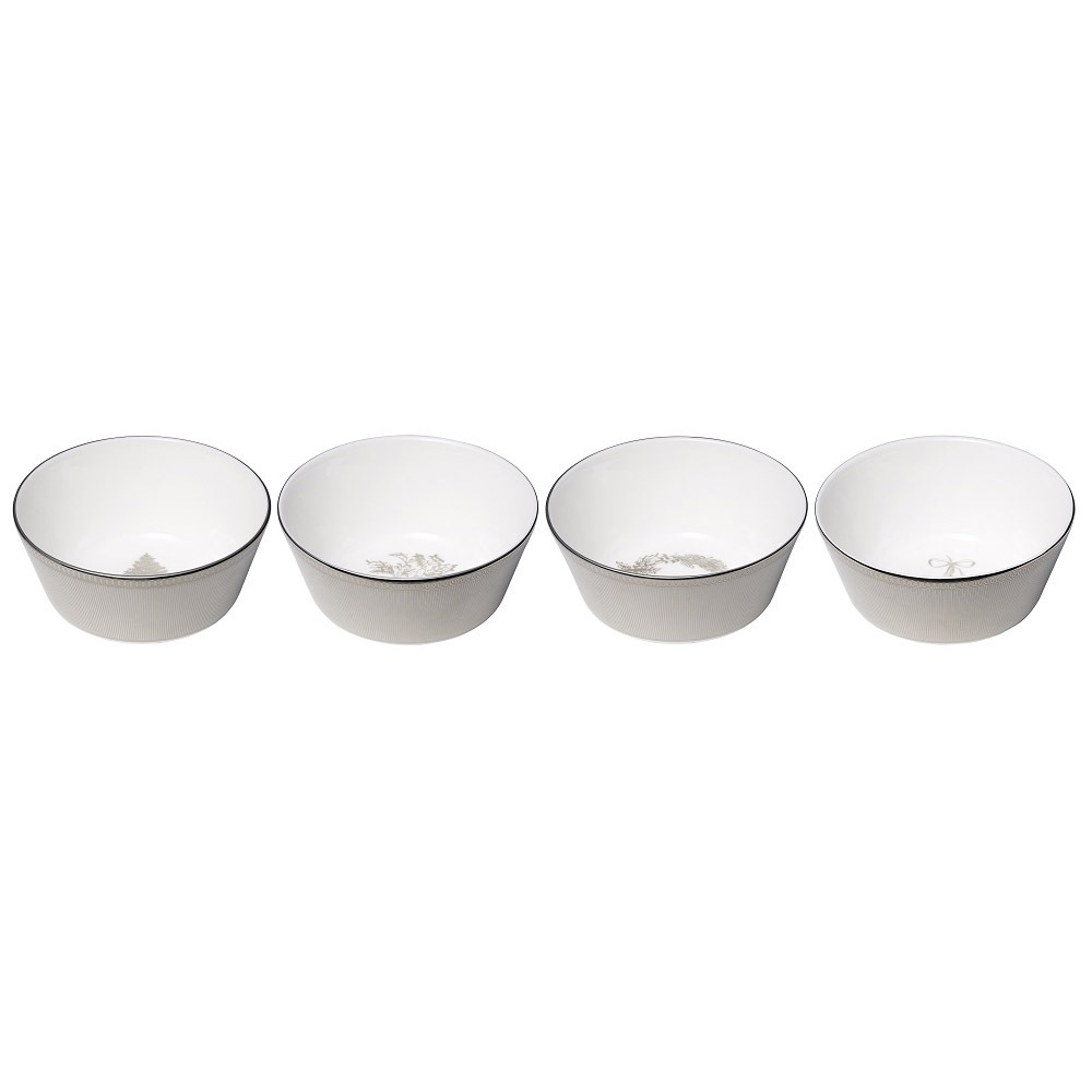 Wedgwood Winter White Set of 4 Christmas Nibble Bowls 11cm