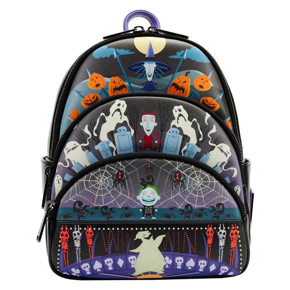 Loungefly Disney The Nightmare Before Christmas Triple Pocket Glow Mini Backpack