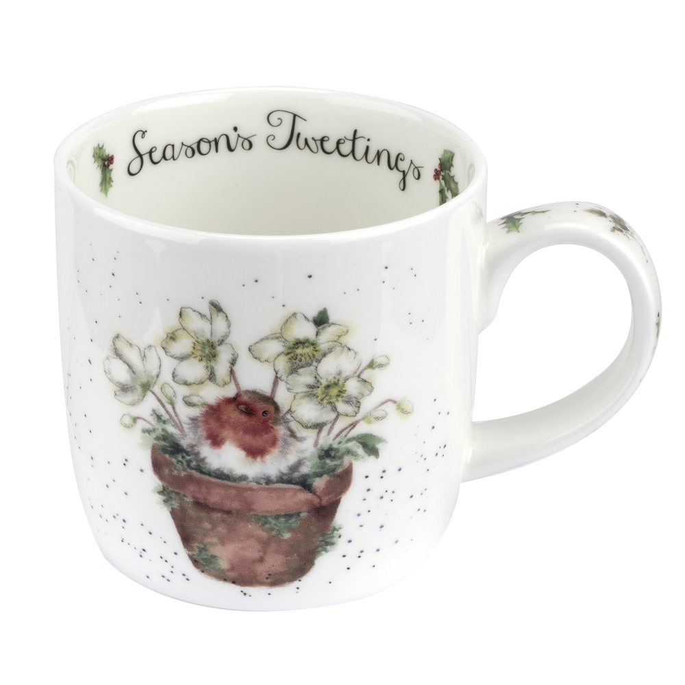 Wrendale Designs By Royal Worcester Christmas Mug Season Tweetings