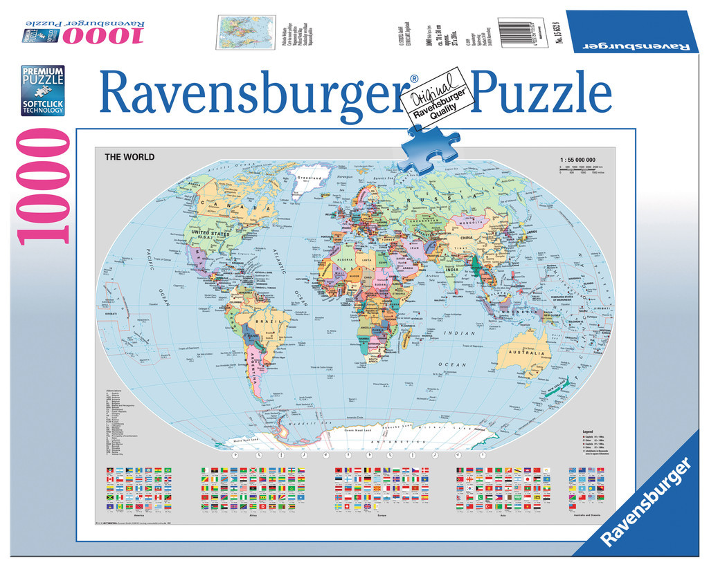 ravensburger puzzle 1000pc political world map