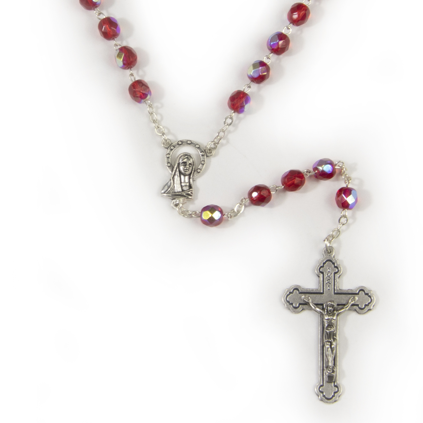 Rosary Beads Crystal AB 7mm Ruby