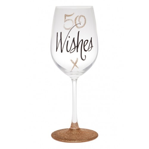 Rose Gold Wine Glass 50 Wishes