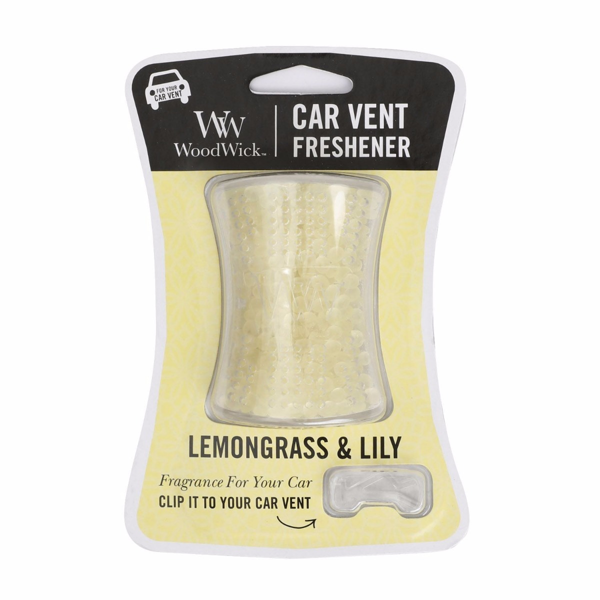 Woodwick Car Vent Freshener Lemongrass & Lily