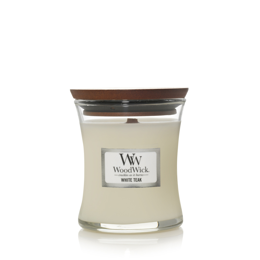 WoodWick Mini Candle White Teak