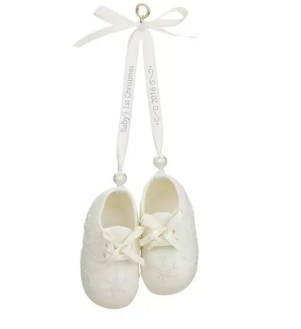 Porcelain baby shoe sales ornament