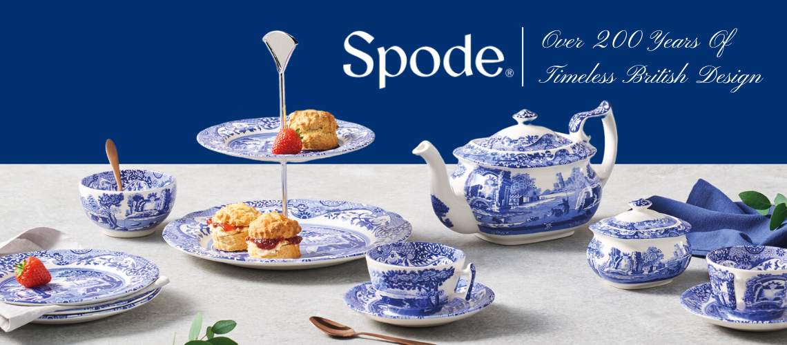 Spode Blue Italian Collection Teapot, Tea Infuser