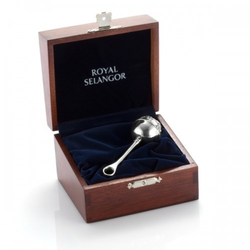 Royal Selangor Teddy Bears' Picnic - Baby Rattle in Wooden Gift Box