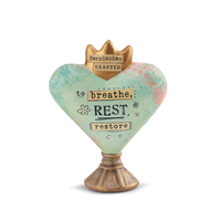 Kelly Rae Roberts Heart Sculpture - Permission Granted to Breathe