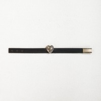 Story Heart Leather Bracelet - Black Blessed