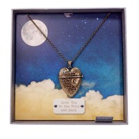 Story Heart Pendant - Love You To The Moon And Back
