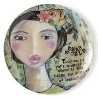 Demdaco Kelly Rae Roberts Decorative Glass Plate - Dear World