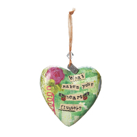 Kelly Rae Roberts Hanging Ornament - What Makes Your Heart Flutter? Heart