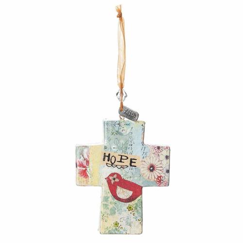 Kelly Rae Roberts Hanging Ornament - Hope Cross