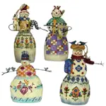Jim Shore Heartwood Creek - Large Snowman Hanging Ornaments (Set of 4)