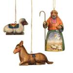 Heartwood Creek Hanging ornament collection - Set of 3 Shepherd and stable animals
