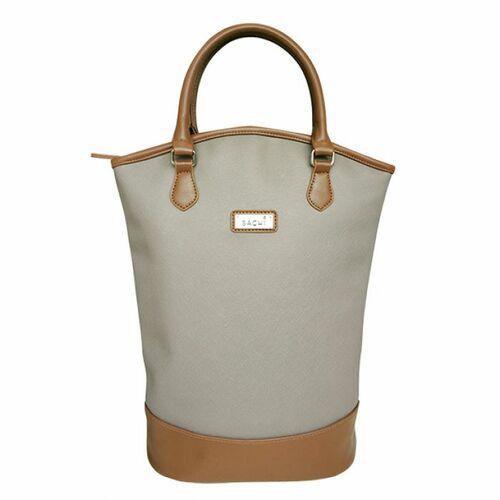 Sachi Insulated Two Bottle Wine Tote - Taupe