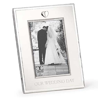 Roman Inc Caroline Collection - Wedding Silver White Heart Photo Frame