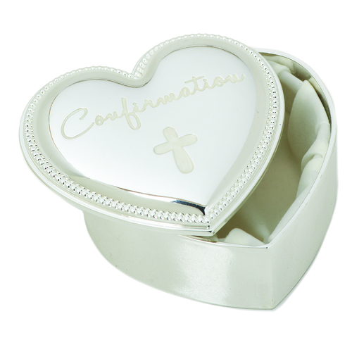 Roman Inc Caroline Collection - Confirmation Heart Shaped Keepsake Box