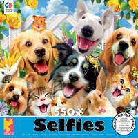 Thomas Kinkade Selfies 550pc Puzzle - Cats And Dogs Backyard Pals