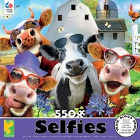 Thomas Kinkade Selfies 550pc Puzzle - Cows Udderly Cool