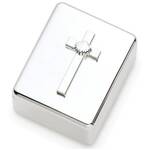 Roman Inc Caroline Collection - Silver Cross Shell Baptism Keepsake Box